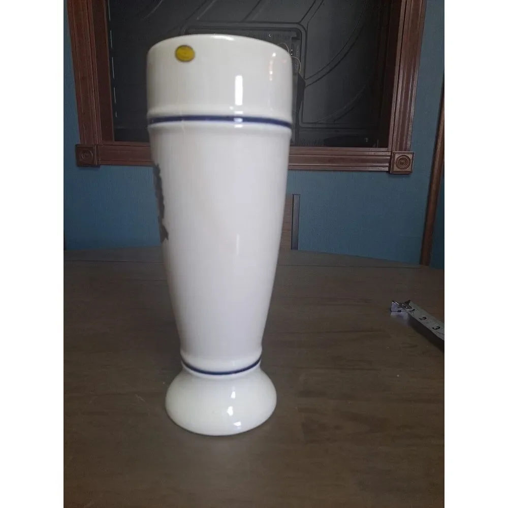 DAB Dortmunder Actien Brauerei White Ceramic Pilsner Drinking Glass 9.5